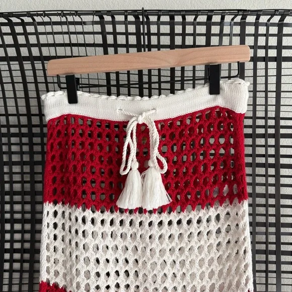 Farm Rio Red Striped Crochet Skirt - Picture 5 of 10